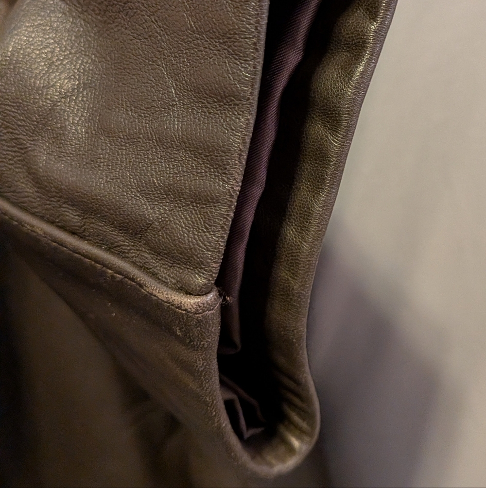 Dark Brown NICOLE MILLER Lambskin LEATHER Men's Jacket XL Chest 50" - Picture 7 of 9